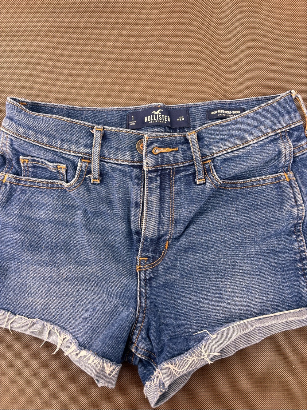 Hollister Women's Medium Blue Denim Frayed Hem Shorts